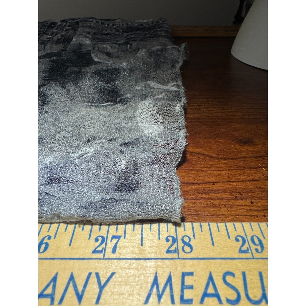 Per Una Gray Velvet Gauze Mesh Top 18 Italy Scoop Neck Stretch Mixed Media Boho - Picture 12 of 13